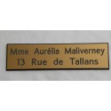 plaque de boite aux lettres standard format 25 x 93 mm 2 lignes dorée