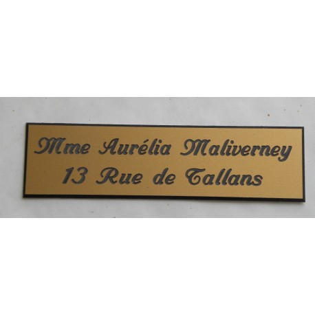plaque de boite aux lettres standard format 25 x 93 mm 2 lignes  "anglaise"
