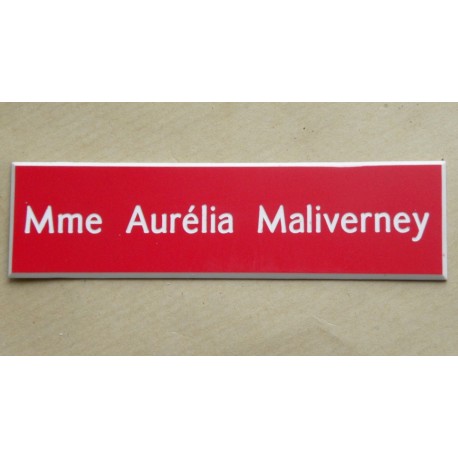 Plaque de boîte aux lettres standard 93x25 mm rouge