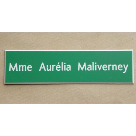 Plaque de boîte aux lettres standard 93x25mm verte
