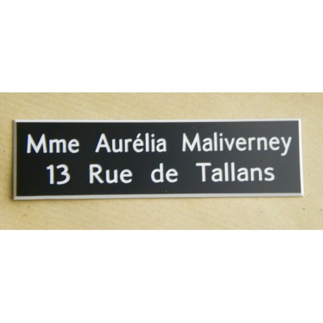 plaque de boite aux lettres standard format 25 x 93 mm 2 lignes
