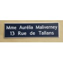 plaque de boite aux lettres standard format 25 x 93 mm 2 lignes