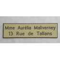 plaque de boite aux lettres standard ivoire format 25 x 93 mm 2 lignes