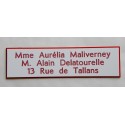 plaque de boite aux lettres,  autocollante  - gravure format 93x25 mm