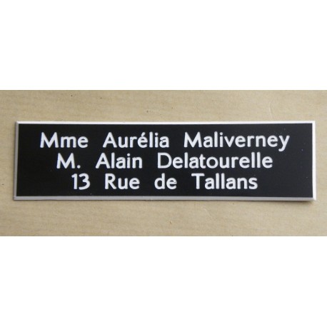 Plaque de boîte aux lettres standard 9,3 x 2,5 cm 15 couleurs gravure en ligne