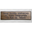 plaque de boite aux lettres,  autocollante - gravure format 93x25 mm