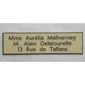 plaque de boite aux lettres, autocollante - gravure format 93x25 mm