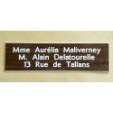plaque de boite aux lettres couleur bois, autocollante - gravure format 93x25 mm