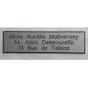 Plaque De Boîte Aux Lettres 29x100mm 3 lignes argentée
