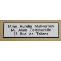 plaque de boite aux lettres,  sonnette format 29 x 100 mm personnalisable 3 lignes