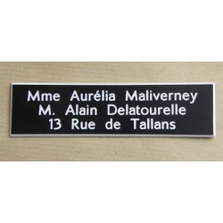 plaque de boite aux lettres,  sonnette format 29 x 100 mm personnalisable 3 lignes