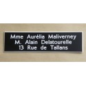 plaque de boite aux lettres,  sonnette format 29 x 100 mm personnalisable 3 lignes