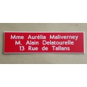 plaque de boite aux lettres,  porte, sonnette format 29 x 100 mm personnalisable 3 lignes