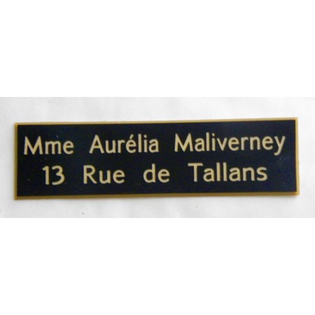 plaque de boite aux lettres,  sonnette format 29 x 100 mm personnalisable 2 lignes