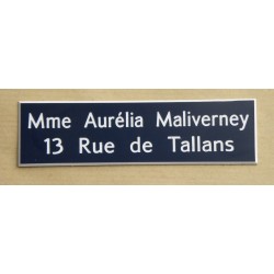 plaque de boite aux lettres,  sonnette format 29 x 100 mm personnalisable 2 lignes
