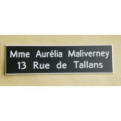 plaque de boite aux lettres,  porte, sonnette format 29 x 100 mm personnalisable 2 lignes