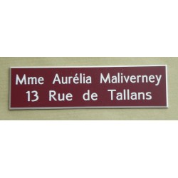 plaque de boite aux lettres,  porte, sonnette format 29 x 100 mm personnalisable 2 lignes