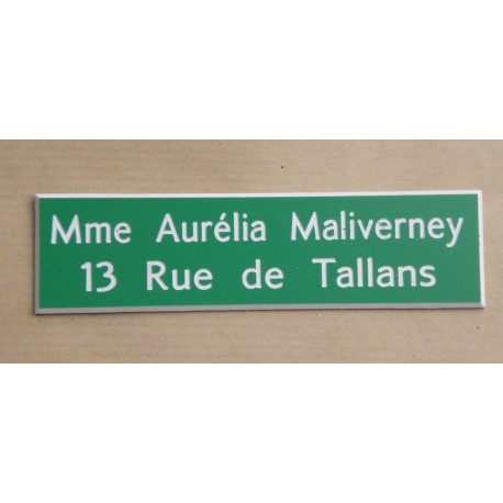 plaque de boite aux lettres,  porte, sonnette format 29 x 100 mm personnalisable 2 lignes