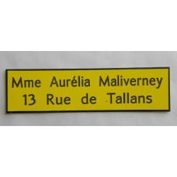 plaque de boite aux lettres,  porte, sonnette format 29 x 100 mm personnalisable 2 lignes