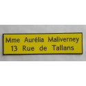 plaque de boite aux lettres,  porte, sonnette format 29 x 100 mm personnalisable 2 lignes