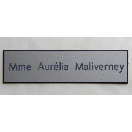 Plaque De Boîte Aux Lettres 29x100mm 1 ligne argentée