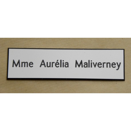 Plaque De Boîte Aux Lettres 29x100mm 1 ligne blanche