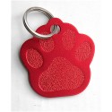 Médaille "patte" rouge grand modele pour Chien gravure 1 face