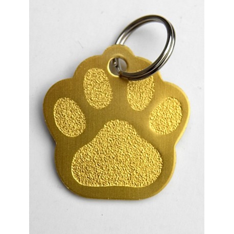 Médaille "patte" or grand modèle pour Chien gravure 1 face