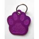 Médaille "patte" fuschia grand modèle pour Chien gravure 1 face