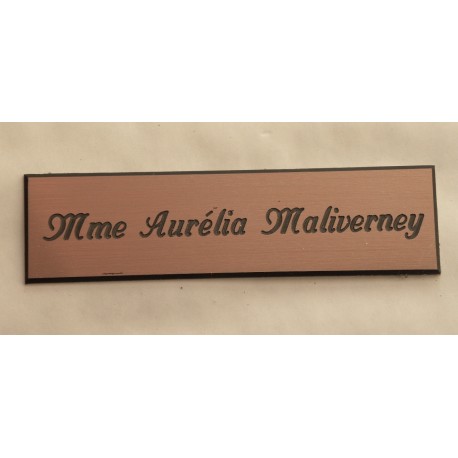 plaque de boite aux lettres, calligraphique format 25 x 93 mm personnalisable 1 ligne "anglaise"