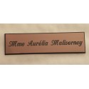 plaque de boite aux lettres, calligraphique format 25 x 93 mm personnalisable 1 ligne "anglaise"