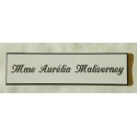 plaque de boite aux lettres calligraphique blanche format 25 x 93 mm personnalisable 1 ligne "anglaise"