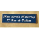 plaque de boite aux lettres, format 25 x 93 mm personnalisable 2 lignes "anglaise"