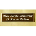 plaque de boite aux lettres, couleur noyer format 25 x 93 mm personnalisable 2 lignes "anglaise"