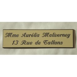 plaque de boite aux lettres, ivoire format 25 x 93 mm personnalisable 2 lignes "anglaise"