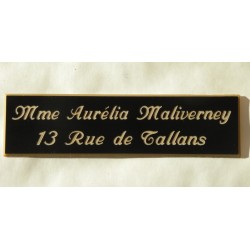 plaque de boite aux lettres, porte, format 25 x 93 mm personnalisable 2 lignes "anglaise"