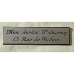 plaque de boite aux lettres, porte format 25 x 93 mm personnalisable 2 lignes "anglaise"