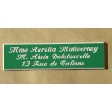 plaque de boite aux lettres, sonnette format 25 x 93 mm personnalisable 3 lignes "anglaise"