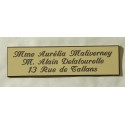 plaque de boite aux lettres,  porte, sonnette format 29 x 100 mm personnalisable 3 lignes "anglaise"