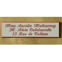 plaque de boite aux lettres,  porte, sonnette format 29 x 100 mm personnalisable 3 lignes "anglaise"