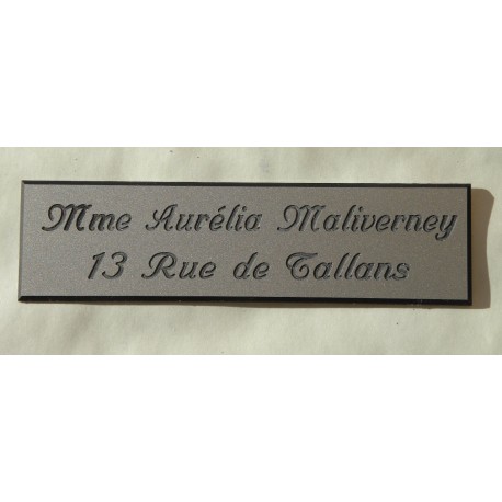 plaque de boite aux lettres,  porte, sonnette format 29 x 100 mm personnalisable 2 lignes "anglaise"