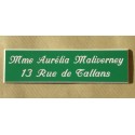 plaque de boite aux lettres,  porte, sonnette format 29 x 100 mm personnalisable 2 lignes "anglaise"