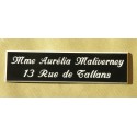 plaque de boite aux lettres,  porte, sonnette format 29 x 100 mm personnalisable 2 lignes "anglaise"