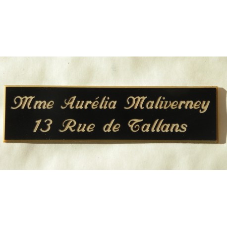 plaque de boite aux lettres,  porte, sonnette format 29 x 100 mm personnalisable 2 lignes "anglaise"