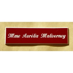 plaque de boite aux lettres,  porte, sonnette format 29 x 100 mm personnalisable 1 ligne "anglaise"