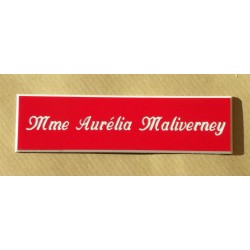 plaque de boite aux lettres,  porte, sonnette format 29 x 100 mm personnalisable 1 ligne "anglaise"