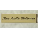 plaque de boite aux lettres, calligraphique format 29 x 100 mm personnalisable 1 ligne "anglaise"