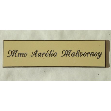 plaque de boite aux lettres,  porte, sonnette format 25 x 100 mm personnalisable 1 ligne "anglaise"