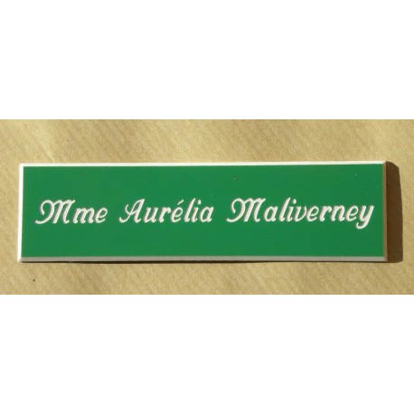 plaque de boite aux lettres,  porte, sonnette format 25 x 100 mm personnalisable 1 ligne "anglaise"