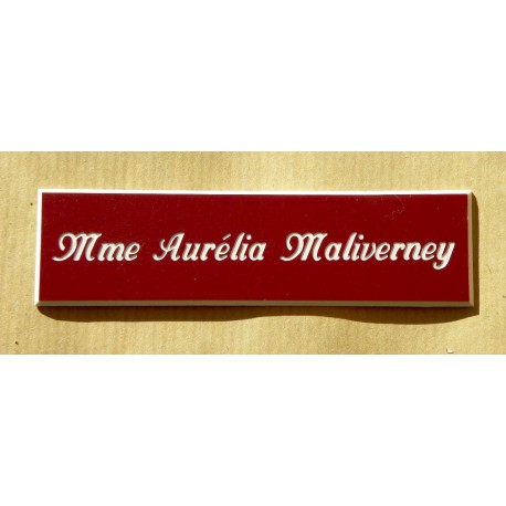 plaque de boite aux lettres, porte, sonnette format 25 x 100 mm personnalisable 1 ligne "anglaise"